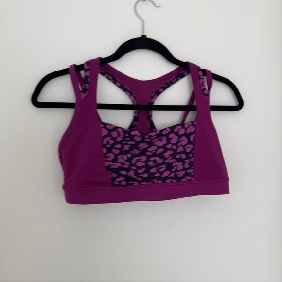 Lululemon Splendour Sports Bra Cheetah Ultra Violet Purple Size 10 Women’s - Picture 3 of 9